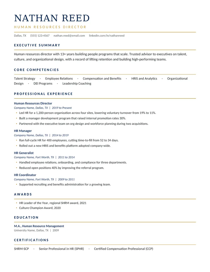 The Executive resume template kit: the real one-page design